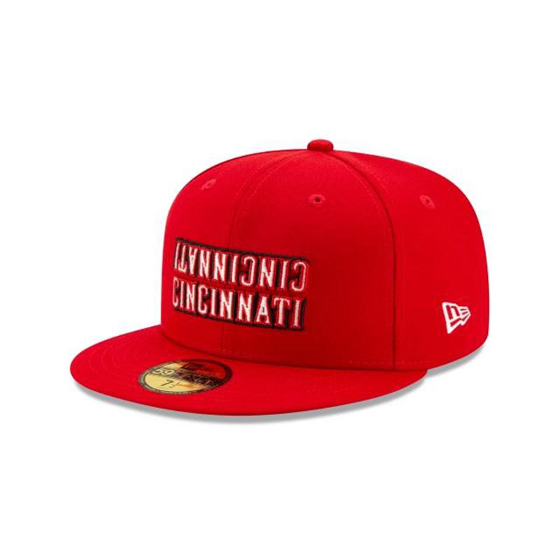 MLB Cincinnati Reds Team Mirror 59Fifty Fitted (JXJ2012) - Red New Era Caps